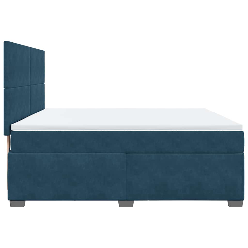Krevet s oprugama i madracem plavi 180x200 cm baršunasti