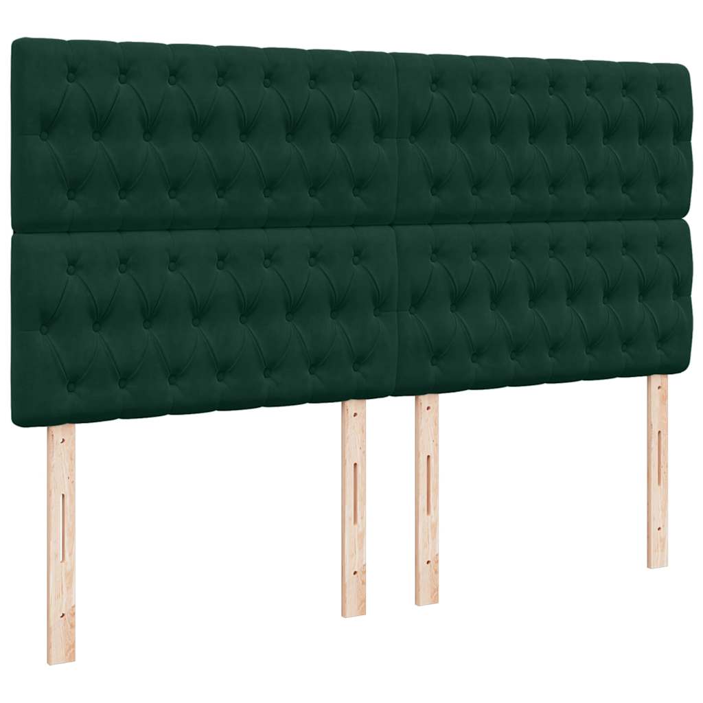 Krevet s oprugama i madracem tamnozeleni 200x200 cm baršunasti