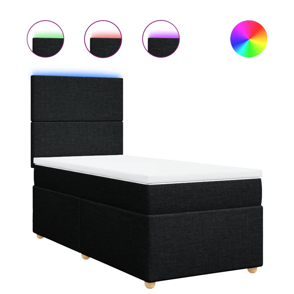 Box spring krevet s madracem crni 80 x 200 cm od tkanine