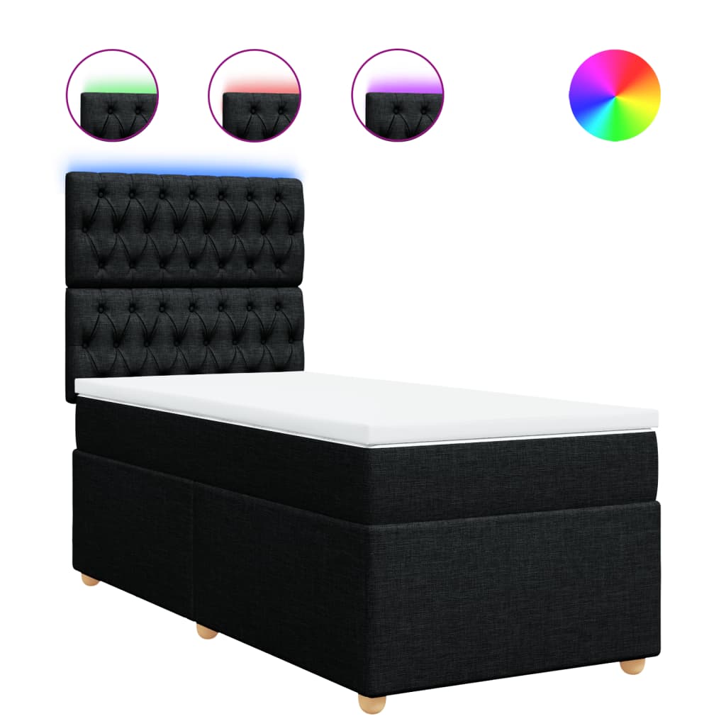 Box spring krevet s madracem crni 80 x 200 cm od tkanine