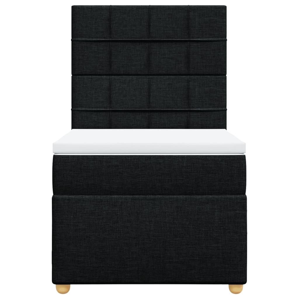 Box spring krevet s madracem crni 90x190 cm od tkanine