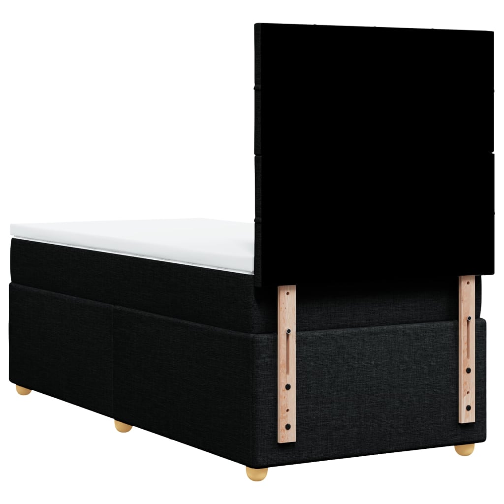 Box spring krevet s madracem crni 90x190 cm od tkanine
