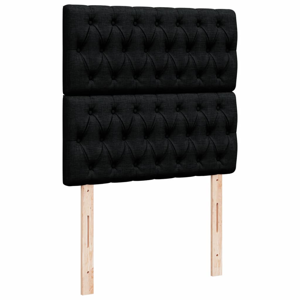 Box spring krevet s madracem crni 90x190 cm od tkanine