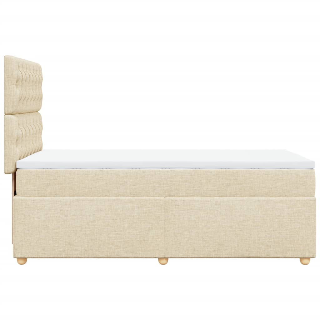 Krevet s oprugama i madracem krem 90 x 190 cm od tkanine