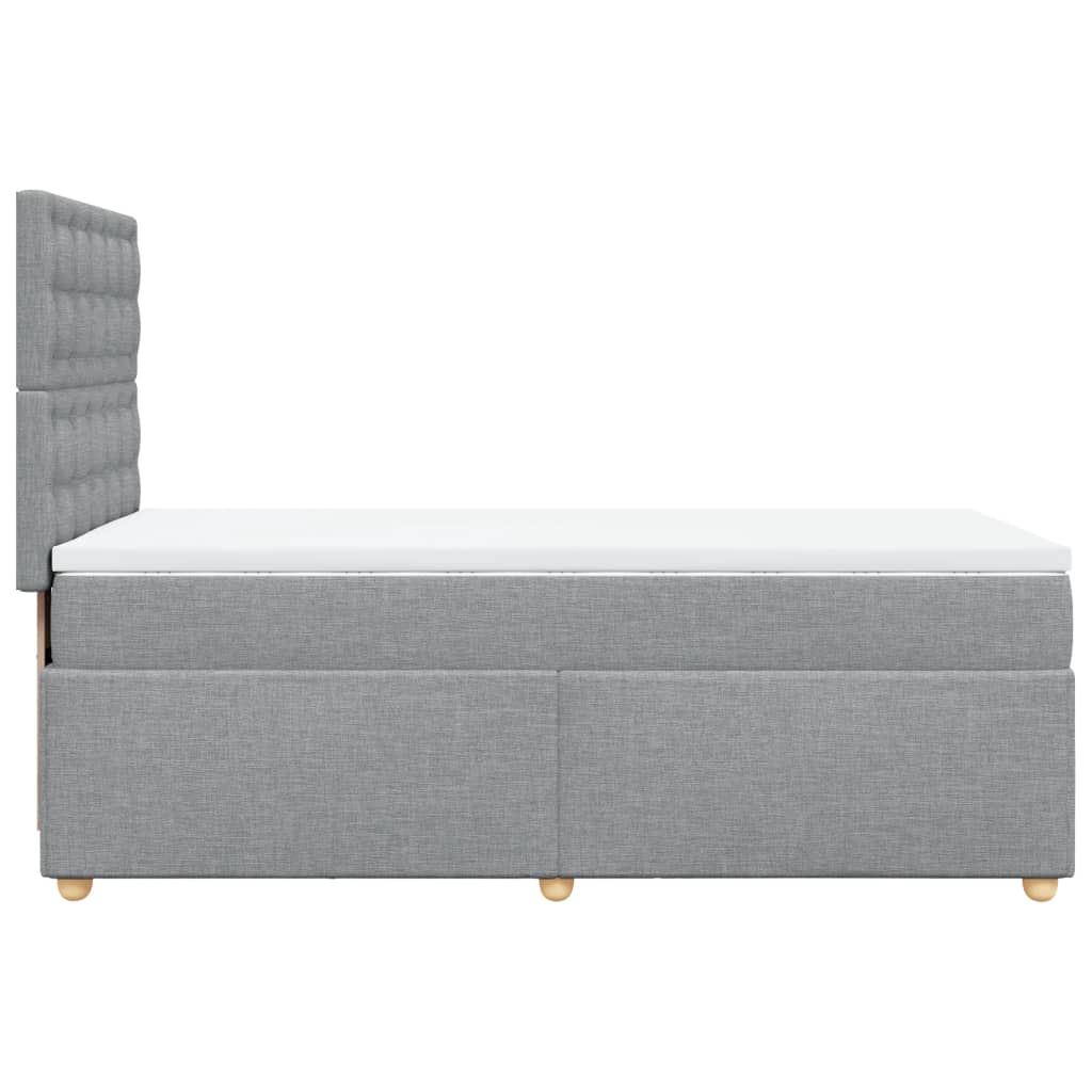 Box spring krevet s madracem svjetlosivi 90x190 cm od tkanine