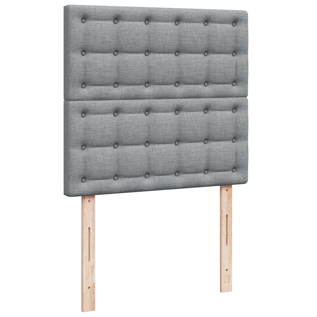 Box spring krevet s madracem svjetlosivi 90x190 cm od tkanine