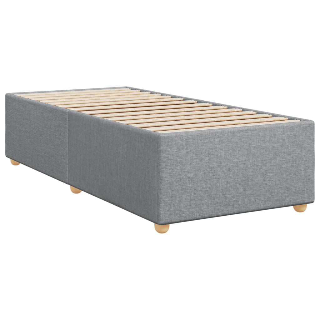 Box spring krevet s madracem svjetlosivi 90x190 cm od tkanine