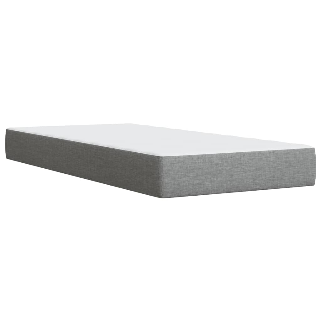 Box spring krevet s madracem svjetlosivi 90x190 cm od tkanine