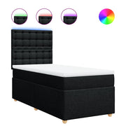 Box spring krevet s madracem crni 90x190 cm od tkanine