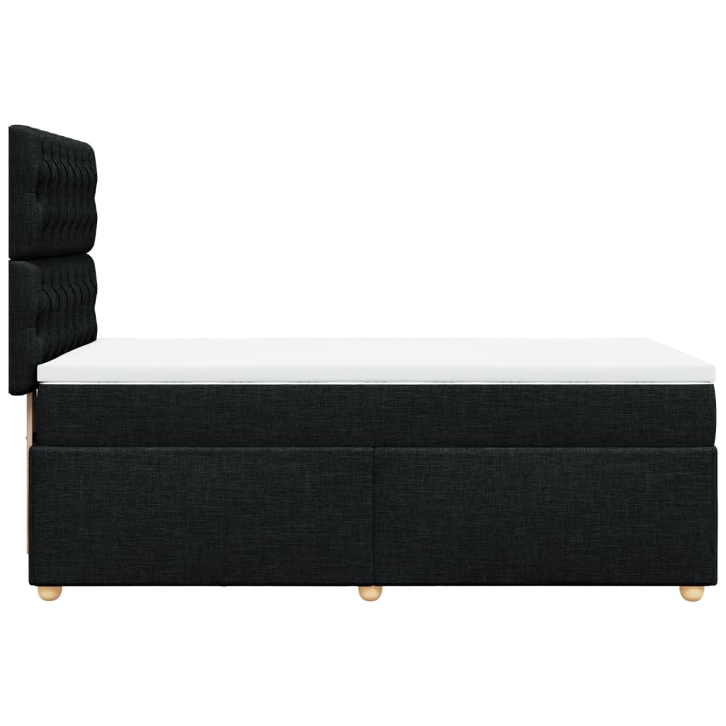 Krevet s oprugama i madracem crni 90x200 cm od tkanine