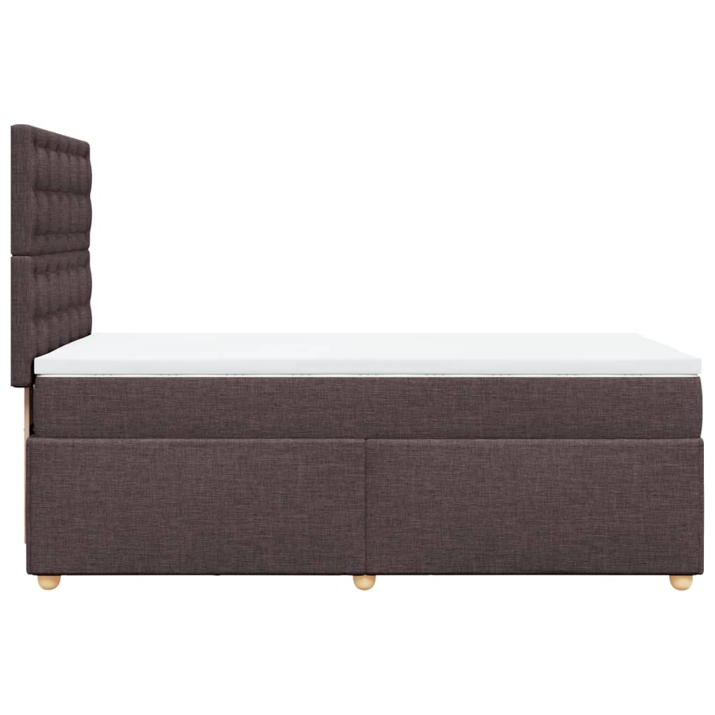 Krevet s oprugama i madracem tamnosmeđi 100 x 200 cm od tkanine