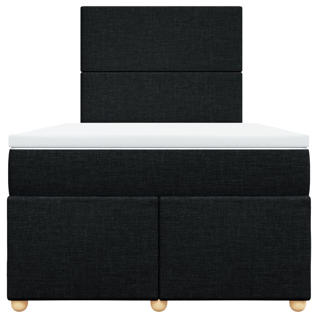 Krevet box spring s madracem crni 120 x 190 cm od tkanine