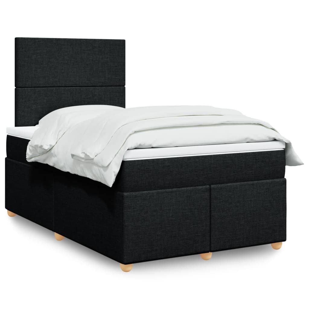 Krevet box spring s madracem crni 120 x 190 cm od tkanine