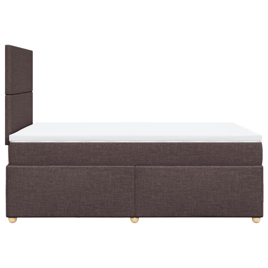 Krevet box spring s madracem tamnosmeđi 120 x 190 cm od tkanine