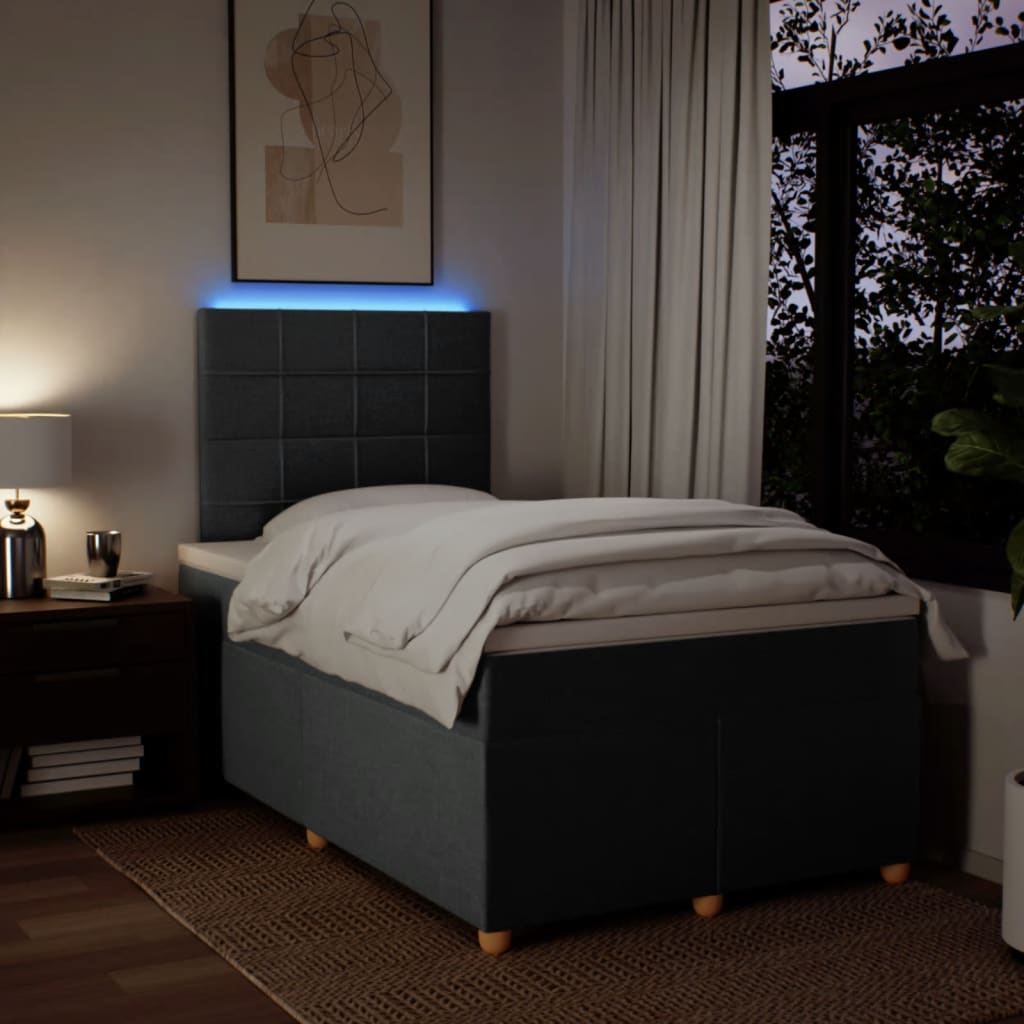 Krevet box spring s madracem tamnosivi 120 x 190 cm tkanina