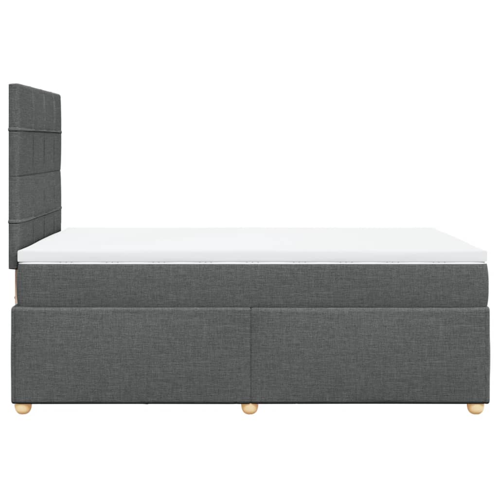 Krevet box spring s madracem tamnosivi 120 x 190 cm tkanina