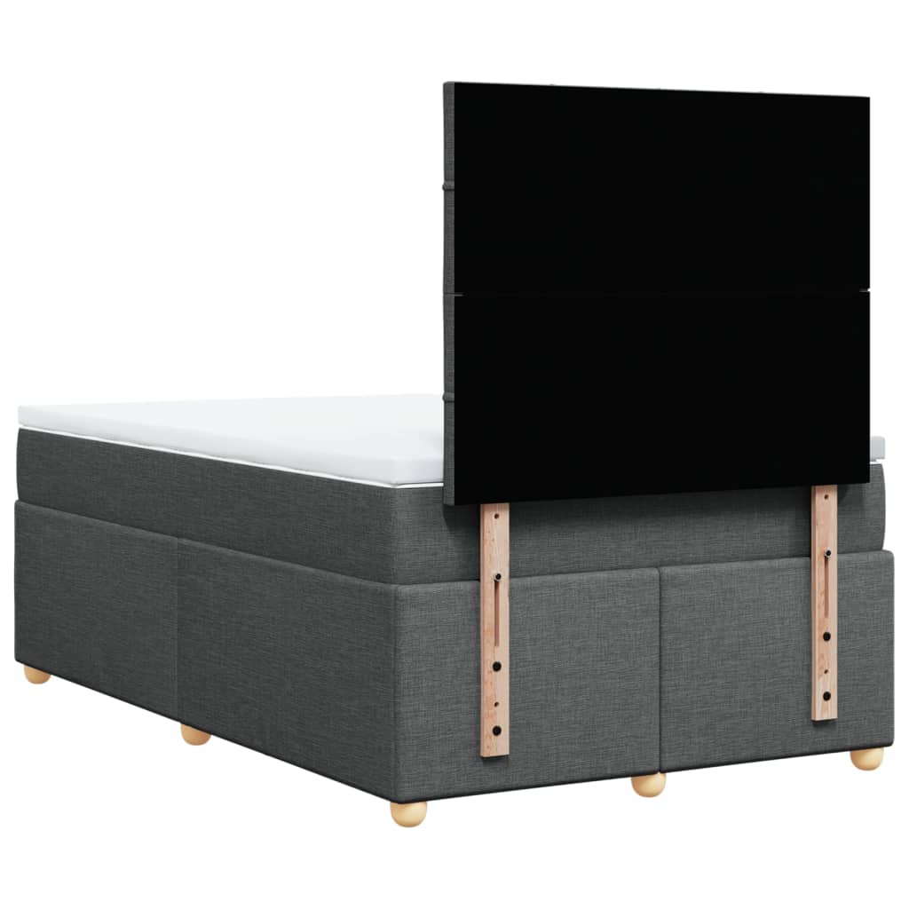 Krevet box spring s madracem tamnosivi 120 x 190 cm tkanina