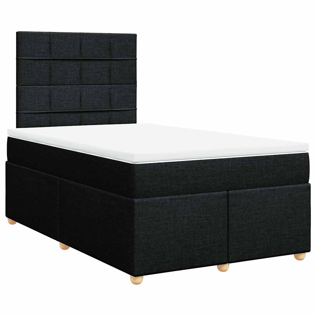 Krevet box spring s madracem crni 120 x 190 cm od tkanine