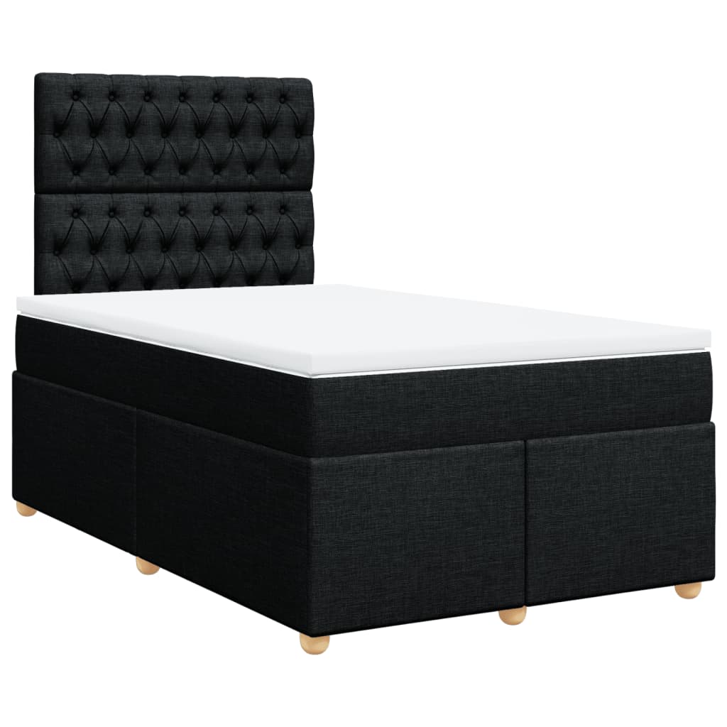 Krevet box spring s madracem crni 120 x 190 cm od tkanine