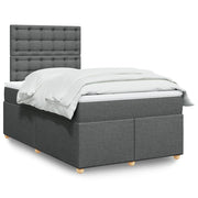 Krevet box spring s madracem tamnosivi 120 x 190 cm tkanina
