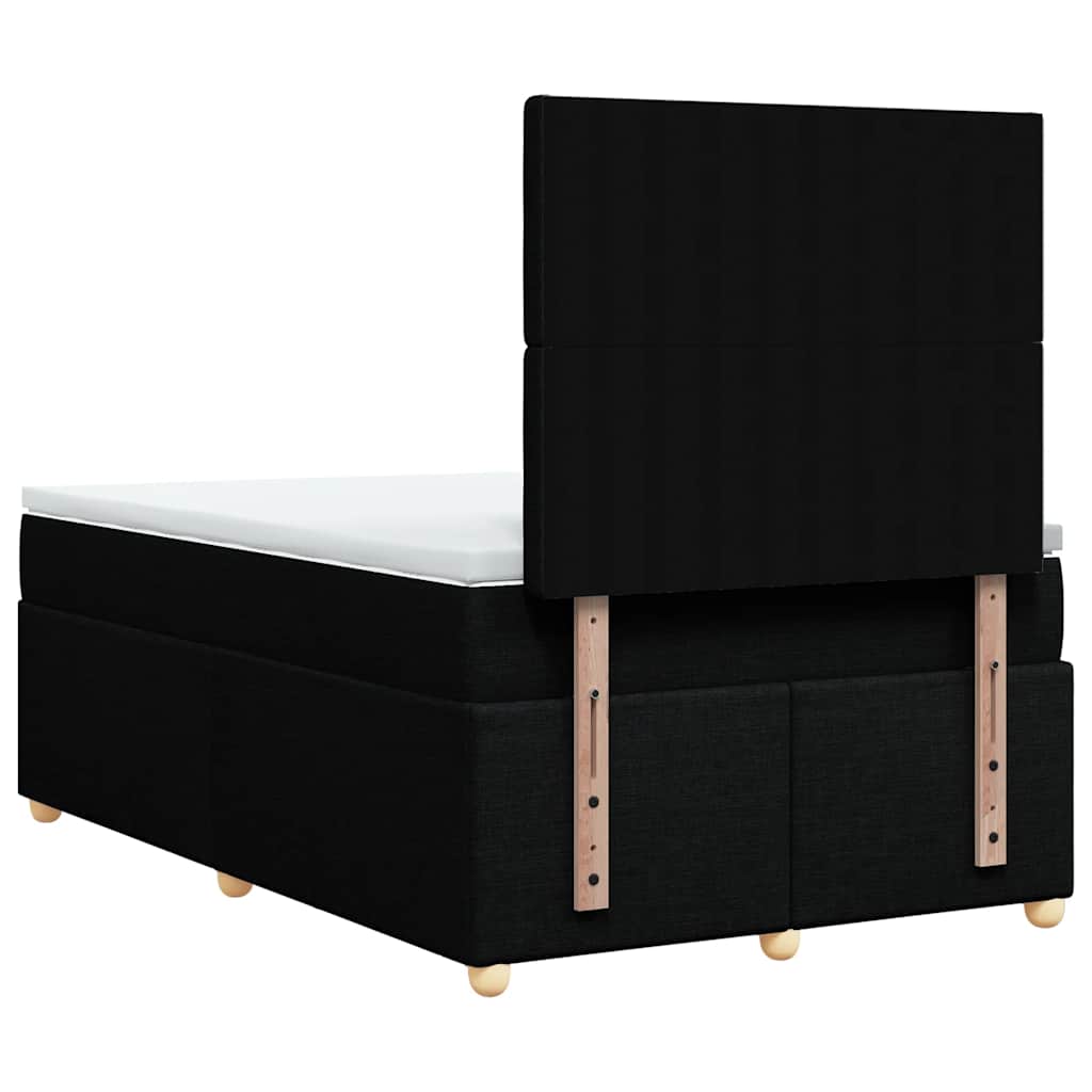 Krevet box spring s madracem crni 120 x 190 cm od tkanine