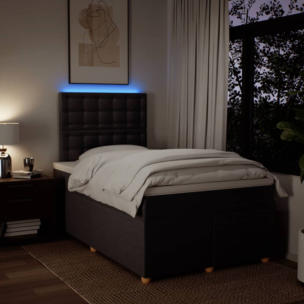 Krevet box spring s madracem tamnosmeđi 120 x 190 cm od tkanine