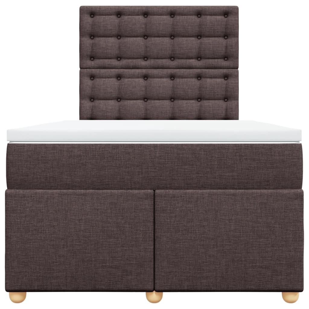 Krevet box spring s madracem tamnosmeđi 120 x 190 cm od tkanine