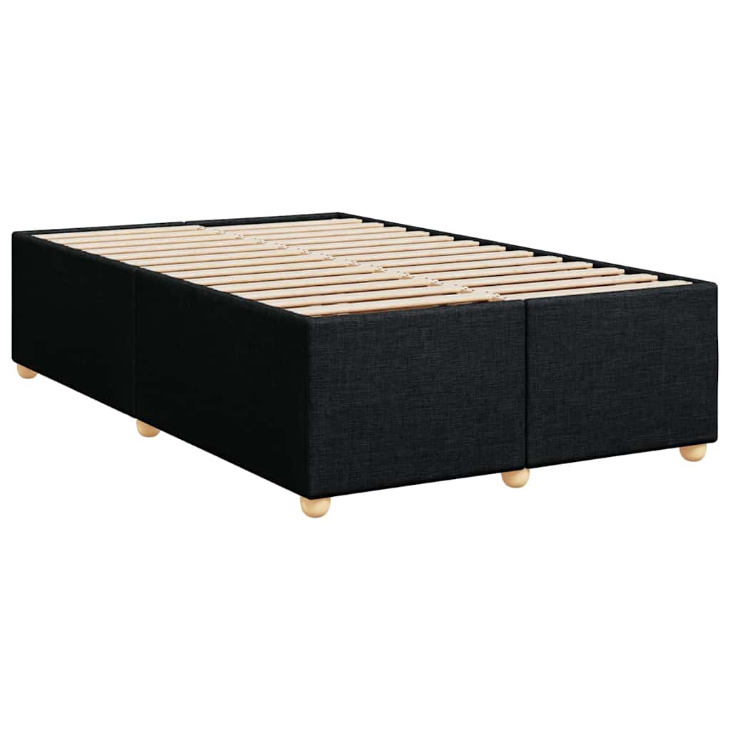 Krevet s oprugama i madracem crni 120 x 200cm od tkanine
