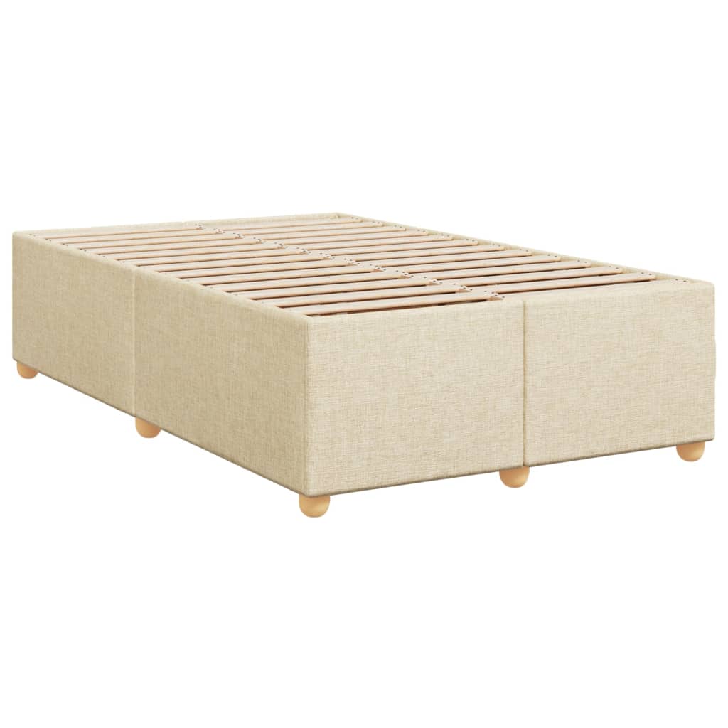 Krevet s oprugama i madracem krem 120 x 200 cm od tkanine