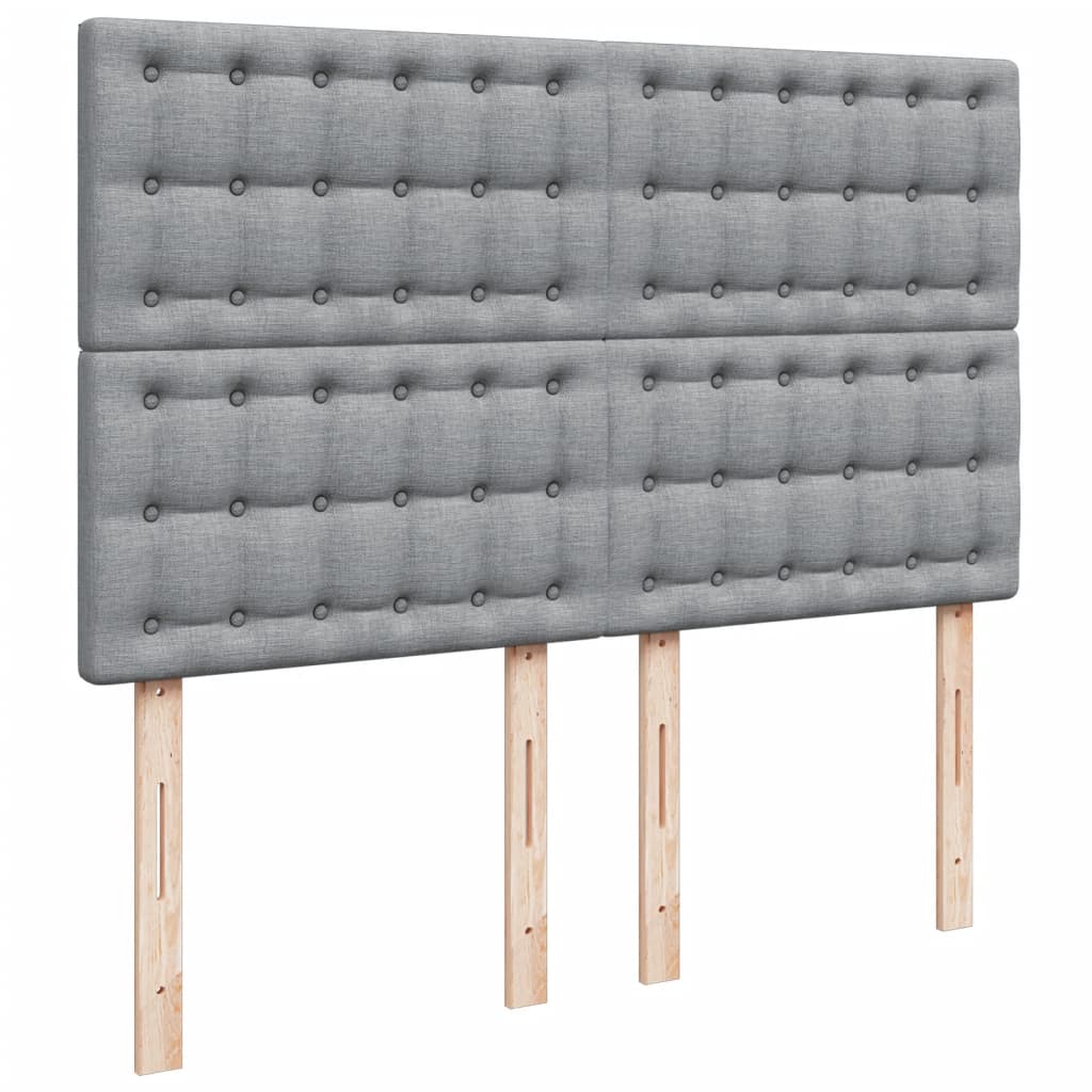 Krevet s oprugama i madracem svjetlosivi 140x190 cm od tkanine