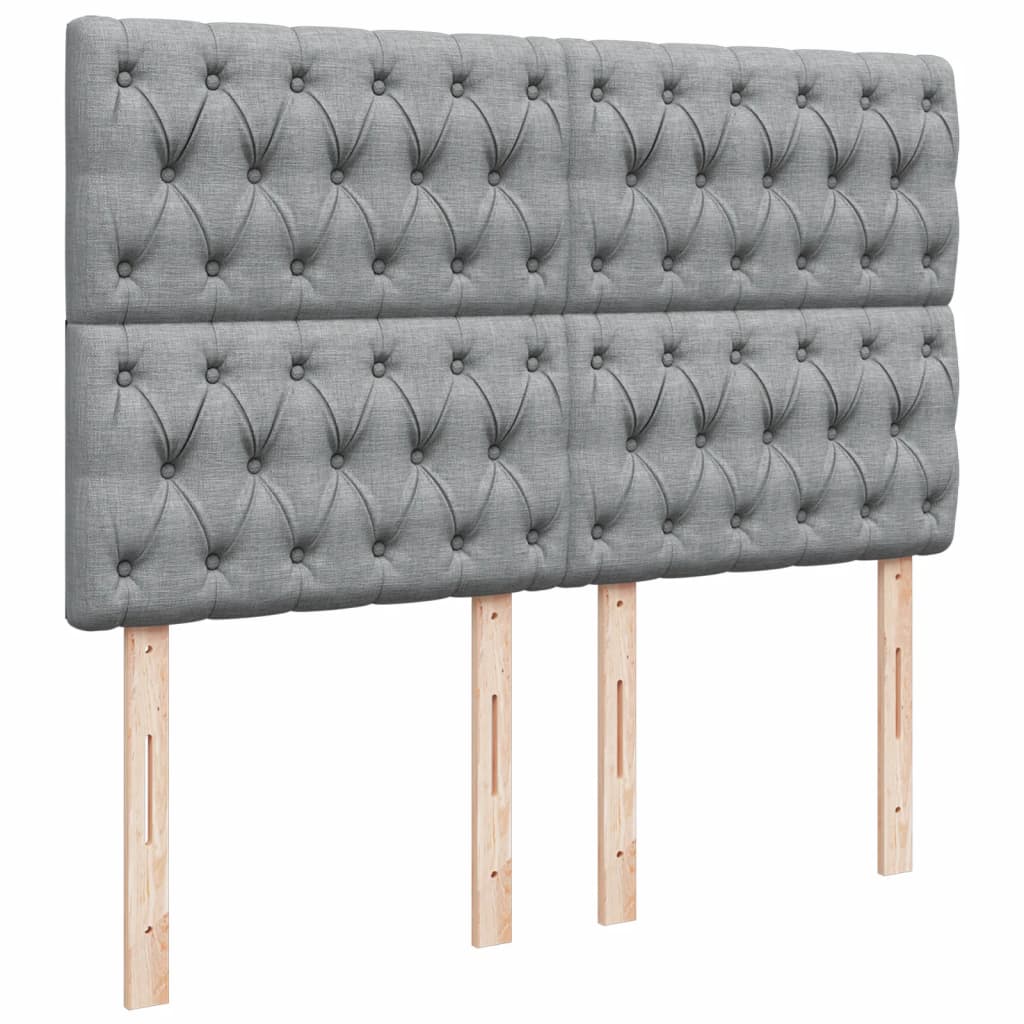 Krevet box spring s madracem svjetlosivi 140x200 cm od tkanine