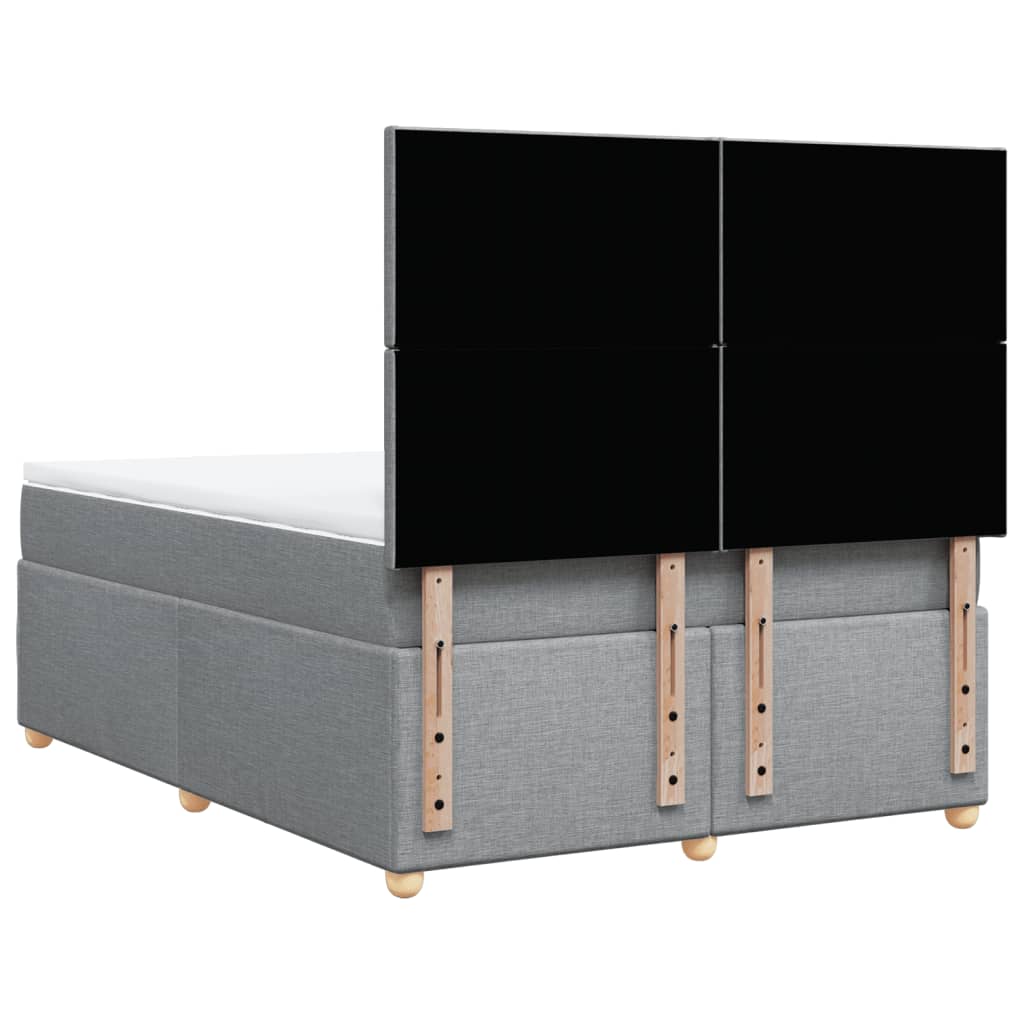 Krevet box spring s madracem svjetlosiva 160x200 cm tkanina