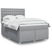 Krevet box spring s madracem svjetlosiva 160x200 cm tkanina