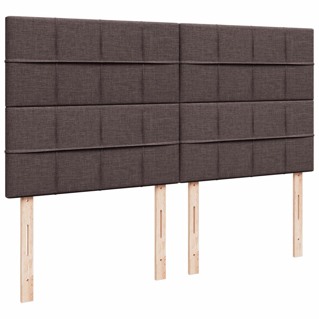 Krevet s oprugama i madracem tamnosmeđi 200x200 cm od tkanine