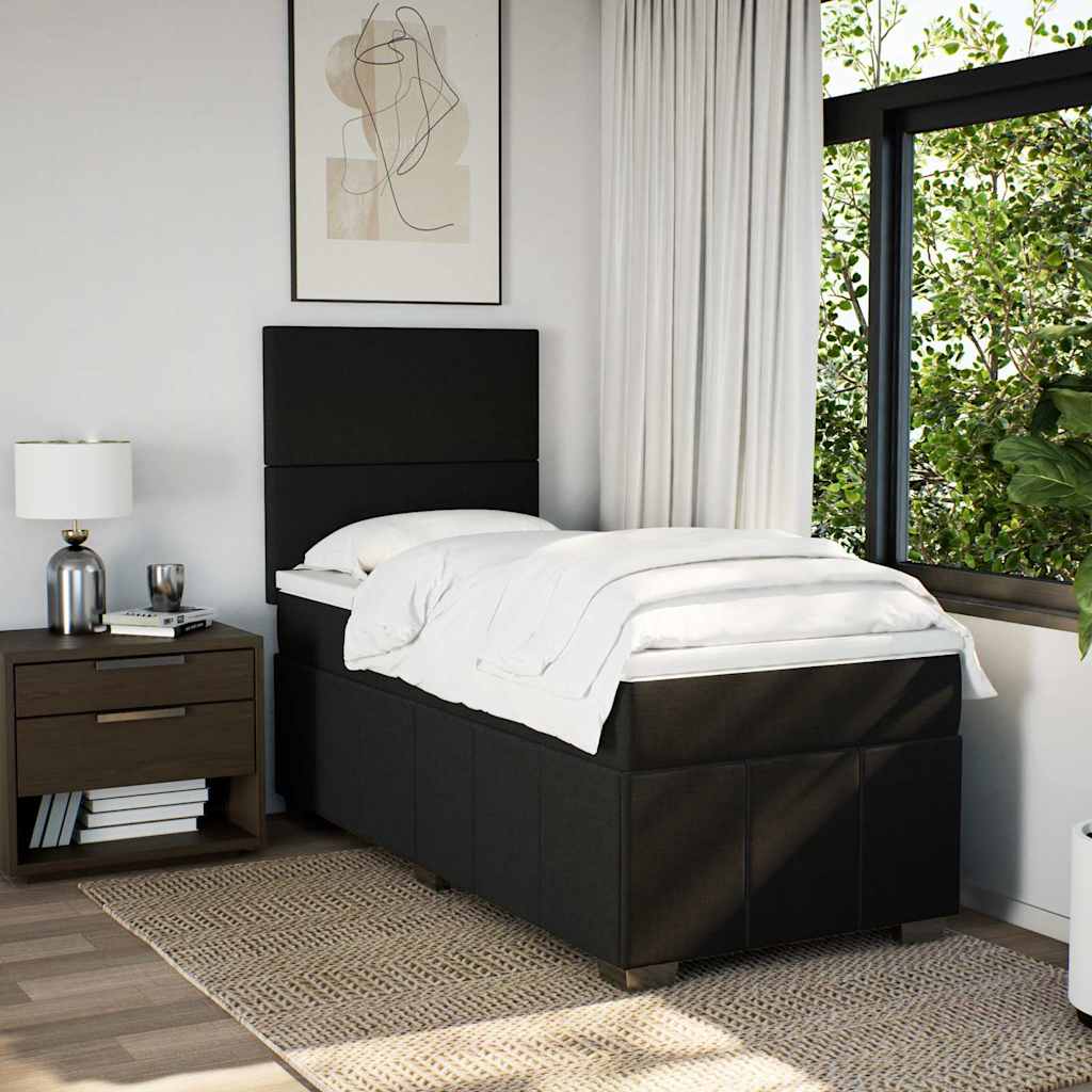 Box spring krevet s madracem crni 80 x 200 cm od tkanine