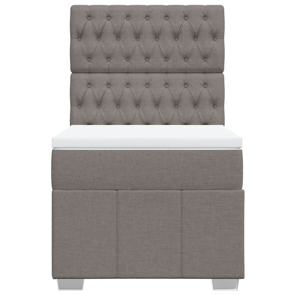 Krevet s oprugama i madracem smeđesivi 80x200 cm od tkanine