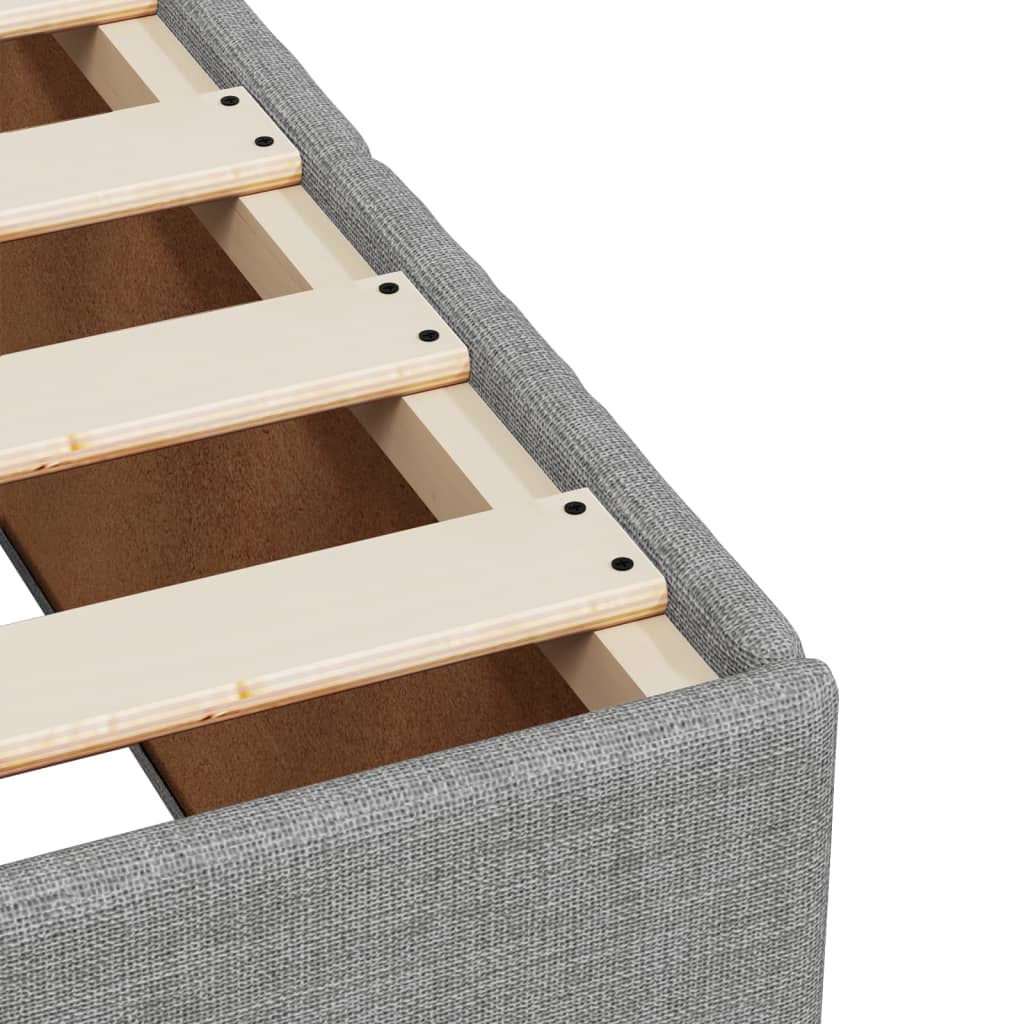 Box spring krevet s madracem svjetlosivi 90x190 cm od tkanine