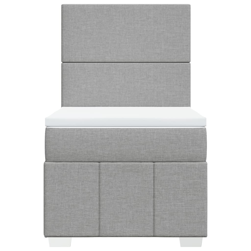 Box spring krevet s madracem svjetlosivi 90x190 cm od tkanine