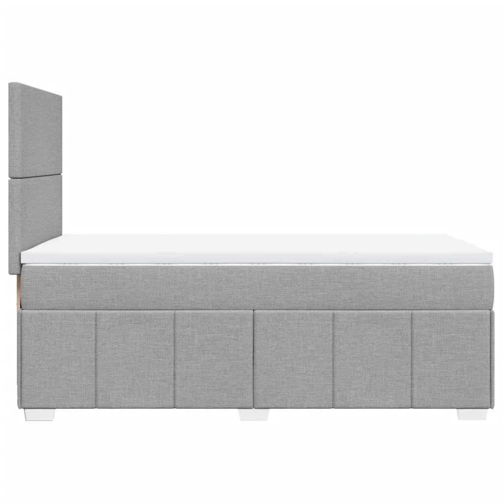 Box spring krevet s madracem svjetlosivi 90x190 cm od tkanine