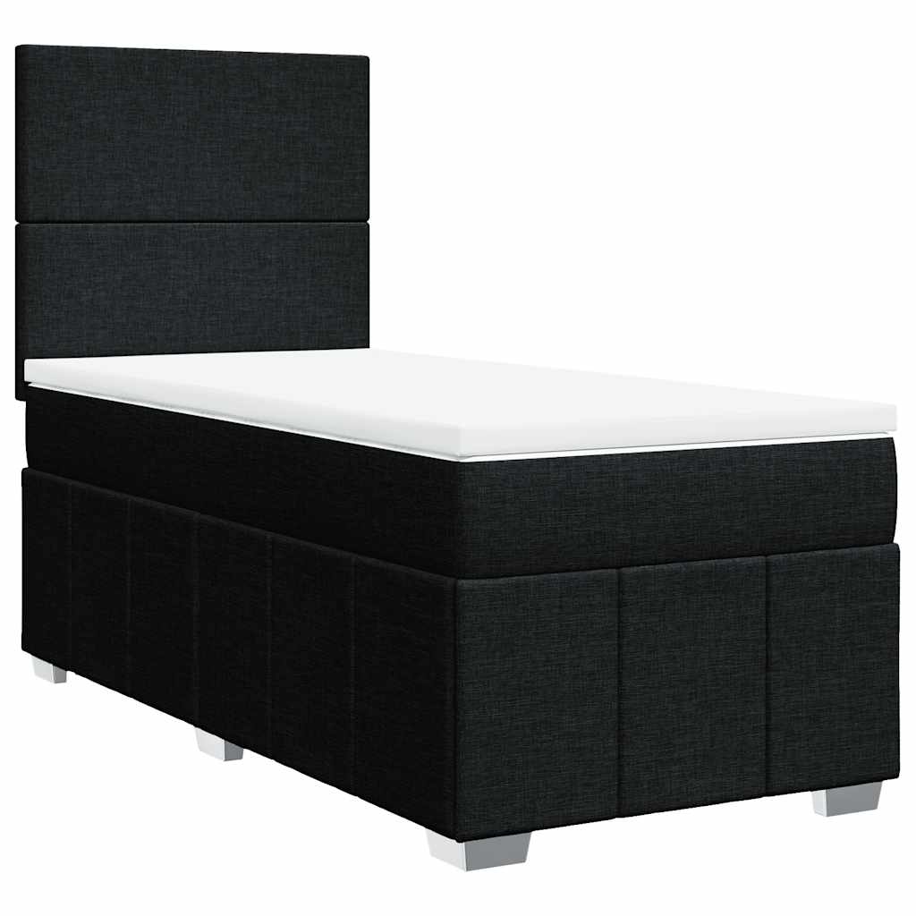 Box spring krevet s madracem crni 90x190 cm od tkanine