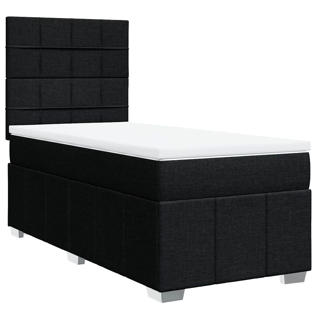 Box spring krevet s madracem crni 90x190 cm od tkanine