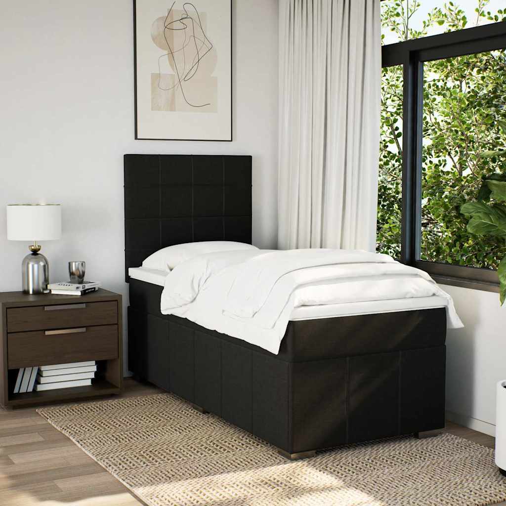 Box spring krevet s madracem crni 90x190 cm od tkanine