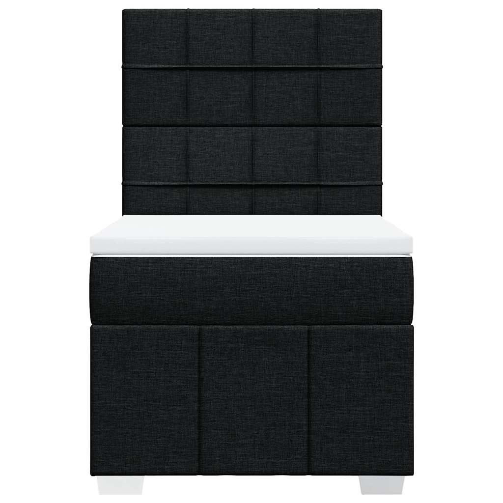 Box spring krevet s madracem crni 90x190 cm od tkanine