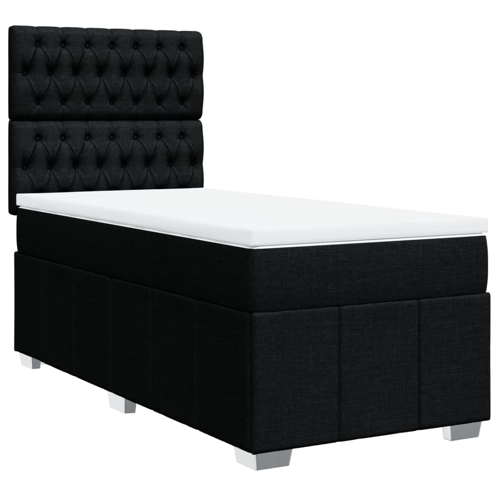 Box spring krevet s madracem crni 90x190 cm od tkanine