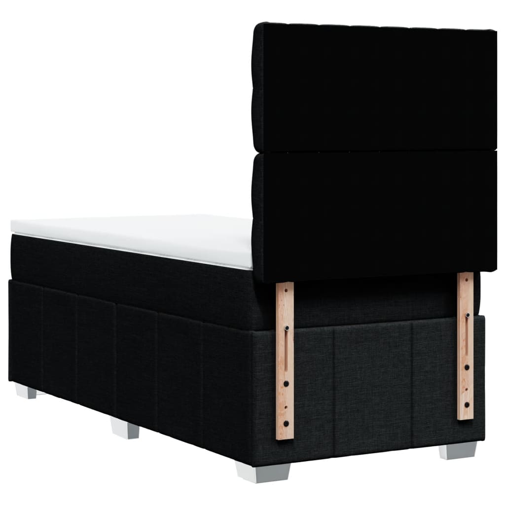 Box spring krevet s madracem crni 90x190 cm od tkanine