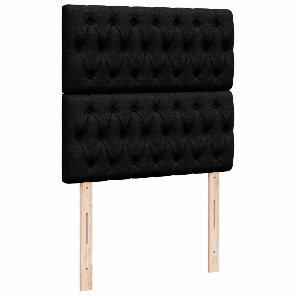 Box spring krevet s madracem crni 90x190 cm od tkanine