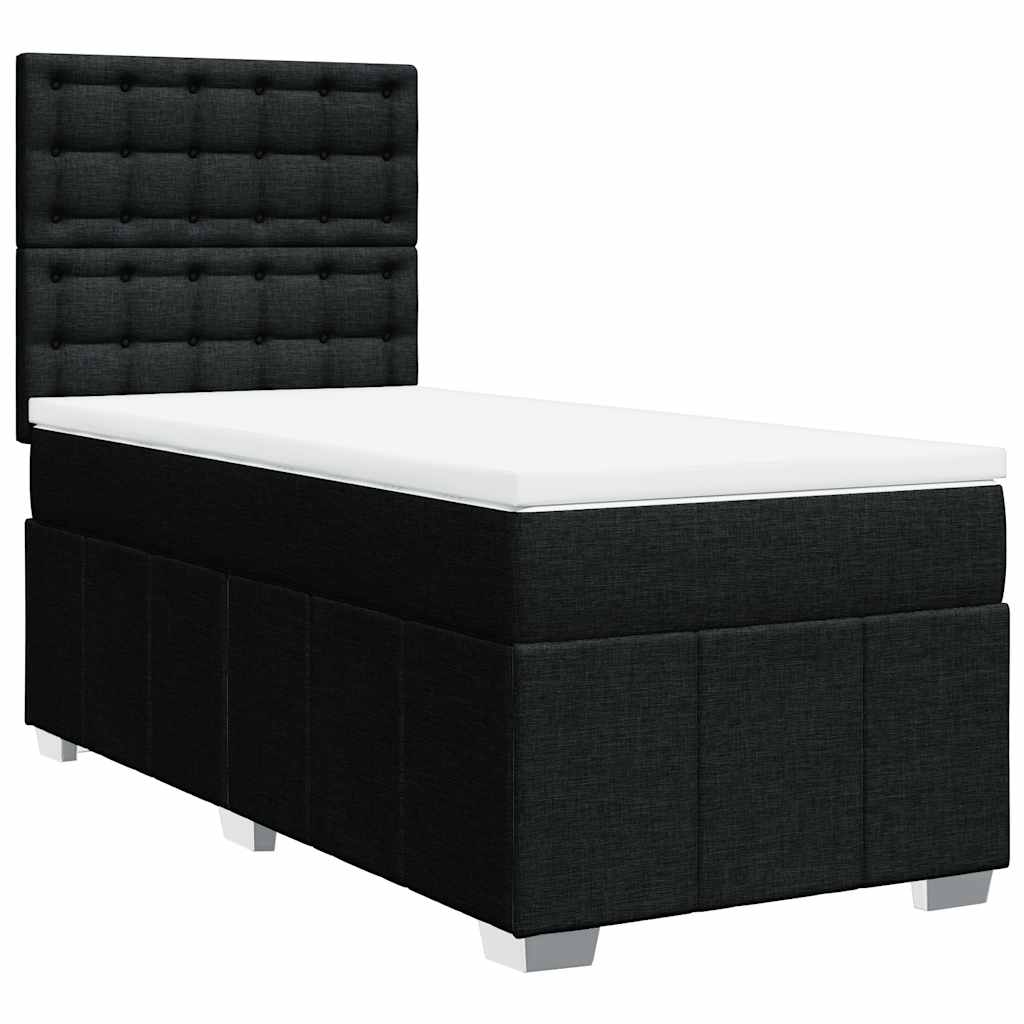 Box spring krevet s madracem crni 90x190 cm od tkanine