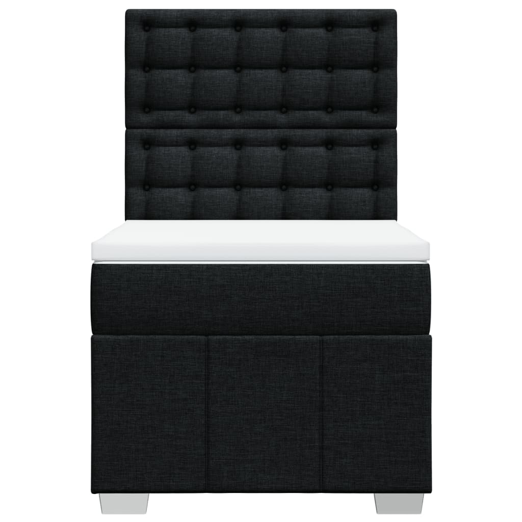 Box spring krevet s madracem crni 90x190 cm od tkanine