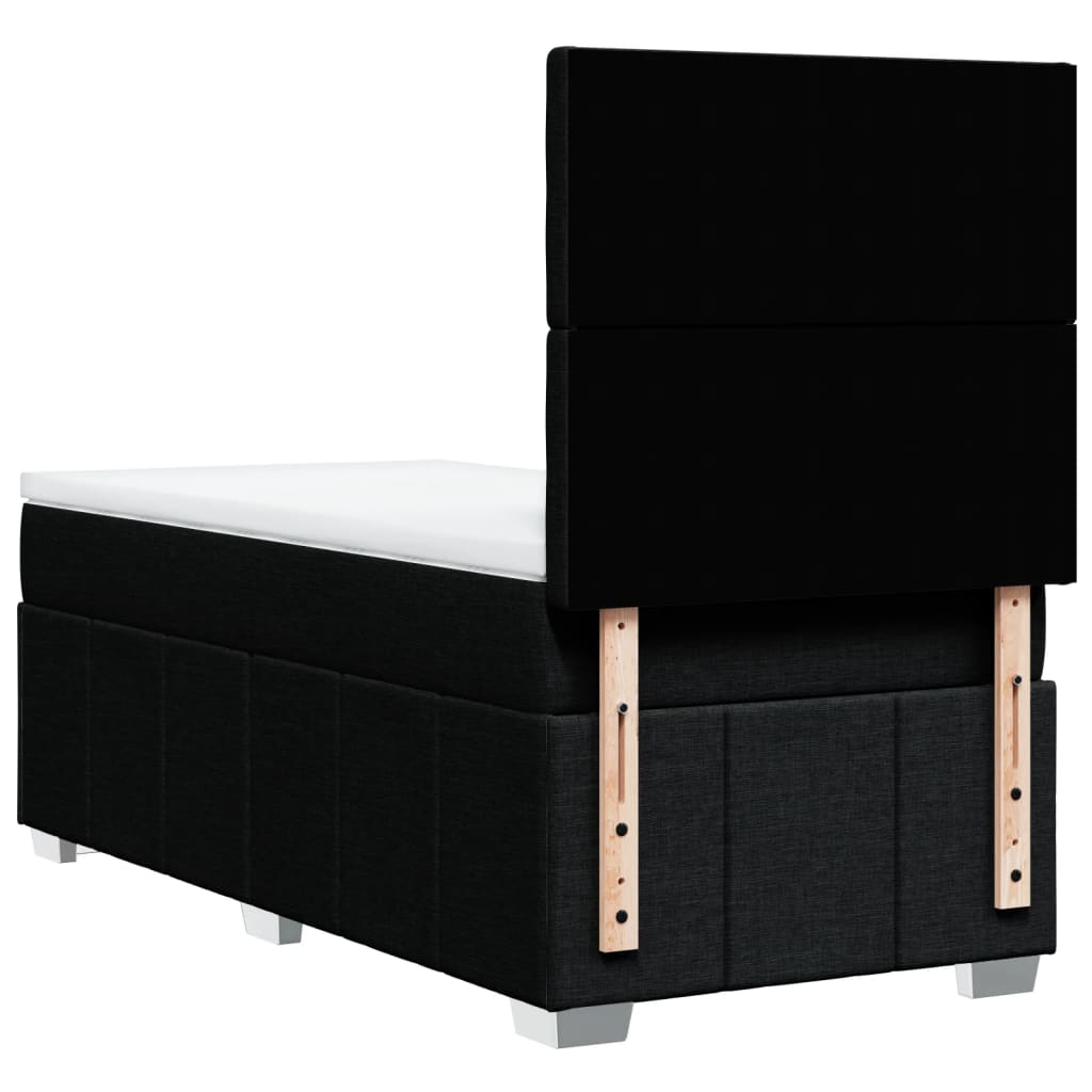 Box spring krevet s madracem crni 90x190 cm od tkanine