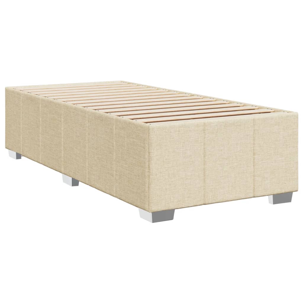 Krevet s oprugama i madracem krem 90 x 200 cm od tkanine